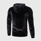 Jones - Men's Plush Velour Drawstring Hooded Sweatshirt