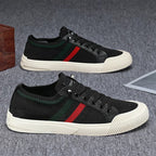 Justin - Men's Mesh Upper Striped Low-Top Sneakers