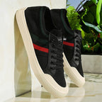 Justin - Men's Mesh Upper Striped Low-Top Sneakers