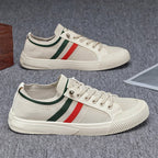Justin - Men's Mesh Upper Striped Low-Top Sneakers