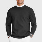 Justin - Men's Waffle-Knit Crewneck Sweater