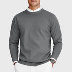 Justin - Men's Waffle-Knit Crewneck Sweater
