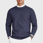 Justin - Men's Waffle-Knit Crewneck Sweater