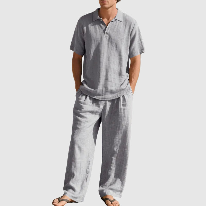 Justin - Men's Coastal Linen Polo Set