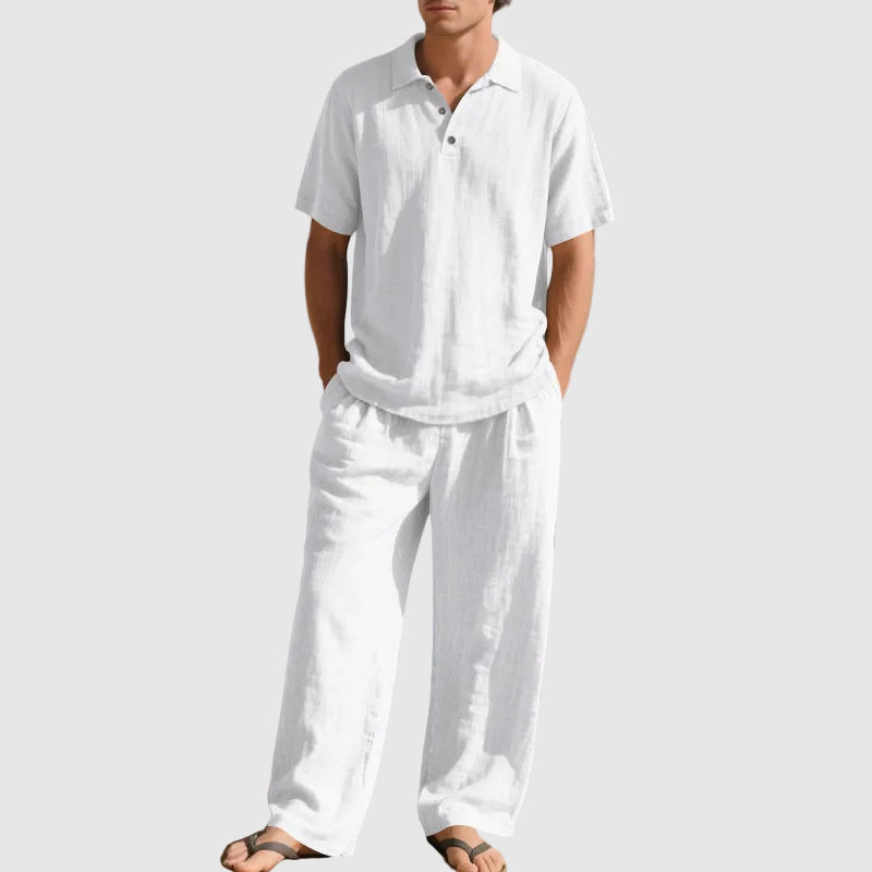 Justin - Men's Coastal Linen Polo Set
