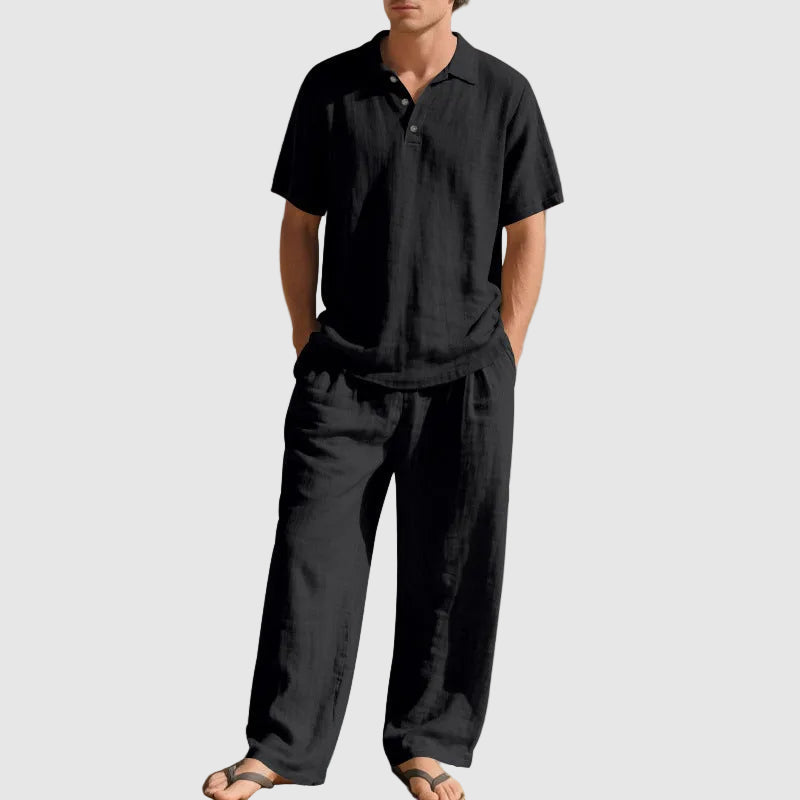 Justin - Men's Coastal Linen Polo Set