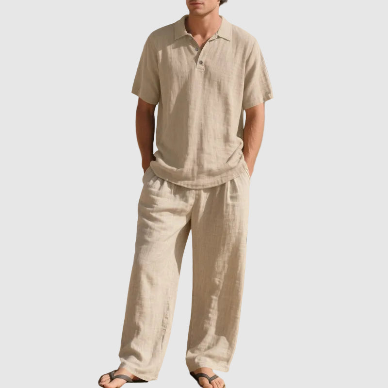 Justin - Men's Coastal Linen Polo Set