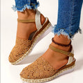 Kamea - Women's Woven Wedge Adjustable Strap Sandals