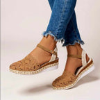 Kamea - Women's Woven Wedge Adjustable Strap Sandals