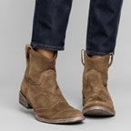 Karen - Women's Suede Pull-On Ankle Boots with V-Cut Shaft 3