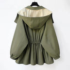Kelly - Women's Oversized Draped Collar Contrast Jacket