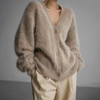 Kelsey - Women's Oversized Fuzzy Knit Cardigan