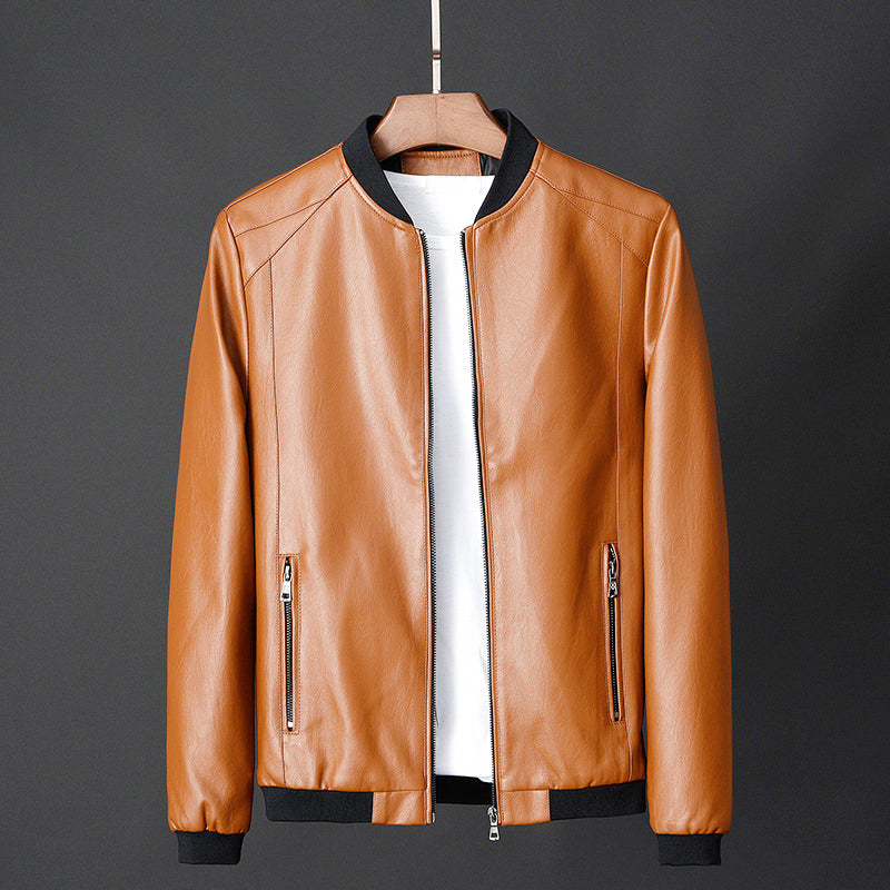 Kenneth - Men's Faux Leather Bomber Jacket
