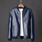 Kenneth - Men's Faux Leather Bomber Jacket