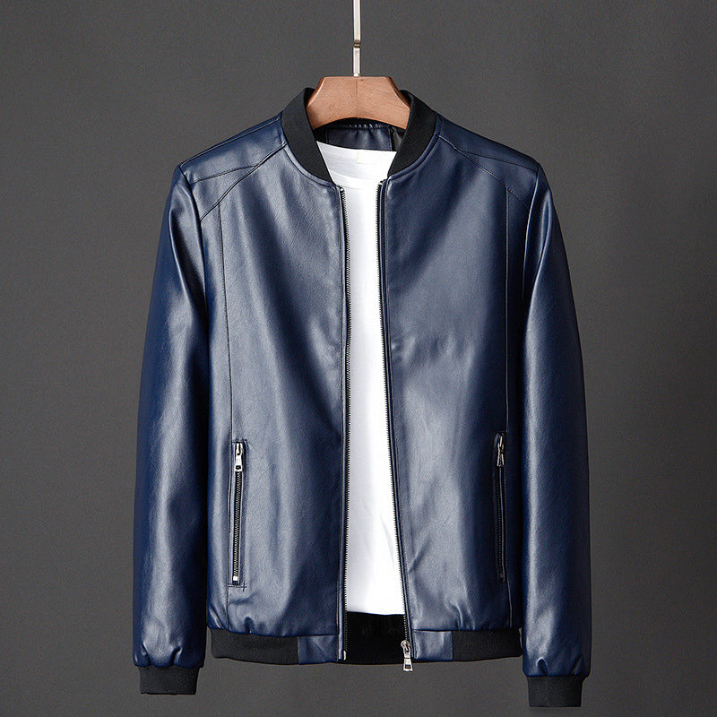 Kenneth - Men's Faux Leather Bomber Jacket