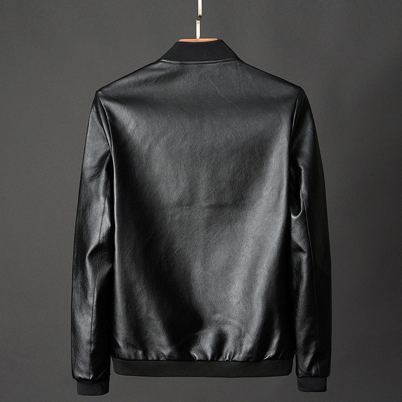Kenneth - Men's Faux Leather Bomber Jacket