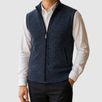 Kolson - Men's Sleeveless Marled Knit Vest with Full-Length Zip