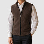 Kolson - Men's Sleeveless Marled Knit Vest with Full-Length Zip