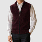 Kolson - Men's Sleeveless Marled Knit Vest with Full-Length Zip