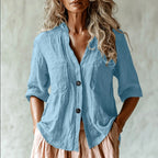 Lacey - Women’s Linen Relaxed Button-Up Shirt