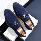 Lance - Men's Suede Slip-On Loafers with Metal Bit