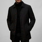 Lance - Men's Tailored Button-Up Coat with Slit Pockets