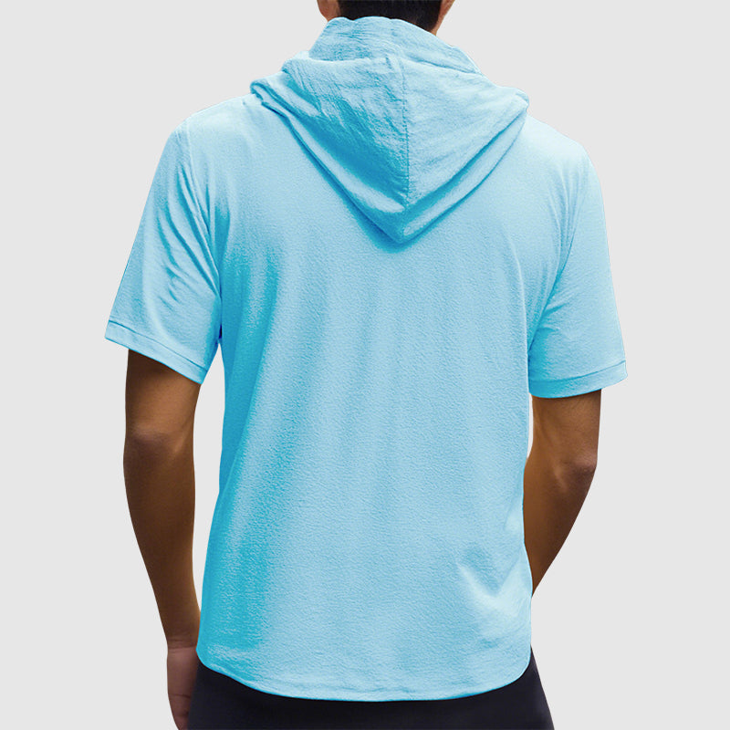 Larry - Men’s Linen Short Sleeve Hooded Shirt