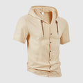 Larry - Men’s Linen Short Sleeve Hooded Shirt
