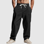 Larry - Men's Relaxed Drawstring Utility Linen Pants