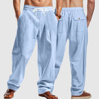 Larry - Men's Relaxed Drawstring Utility Linen Pants
