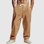 Larry - Men's Relaxed Drawstring Utility Linen Pants
