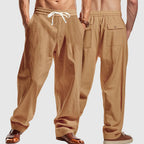 Larry - Men's Relaxed Drawstring Utility Linen Pants