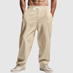 Larry - Men's Relaxed Drawstring Utility Linen Pants