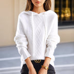 Lauren - Women's Long Sleeve Cable Knit Hoodie