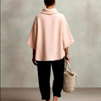 Lilibet - Women's High Neck Relaxed 3/4 Sleeve T-Shirt