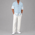 Lincoln - Men’s Geometric Print Shirt & Drawstring Pants Set