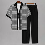 Lincoln - Men’s Geometric Print Shirt & Drawstring Pants Set