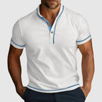 Lincoln - Men's Structured Three-Button Textured Top