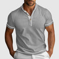 Lincoln - Men's Structured Three-Button Textured Top