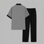 Lincoln - Men’s Geometric Print Shirt & Drawstring Pants Set