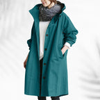 Linda - Women's Wide-Collar Long Windbreaker