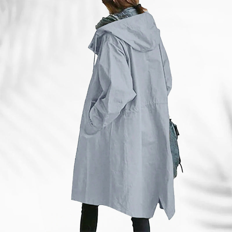 Linda - Women's Wide-Collar Long Windbreaker