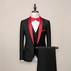 Logan - Men's Three-Piece Contrast Shawl Lapel Tuxedo Suit