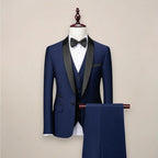 Logan - Men's Three-Piece Contrast Shawl Lapel Tuxedo Suit