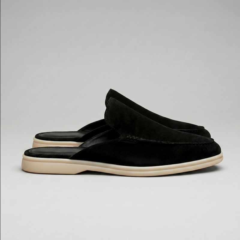 Logan - Suede Cutout-back Comfort Footwear Mules