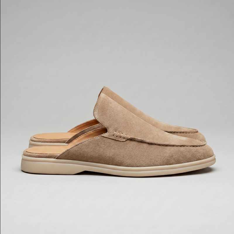 Logan - Suede Cutout-back Comfort Footwear Mules