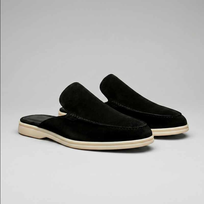 Logan - Suede Cutout-back Comfort Footwear Mules