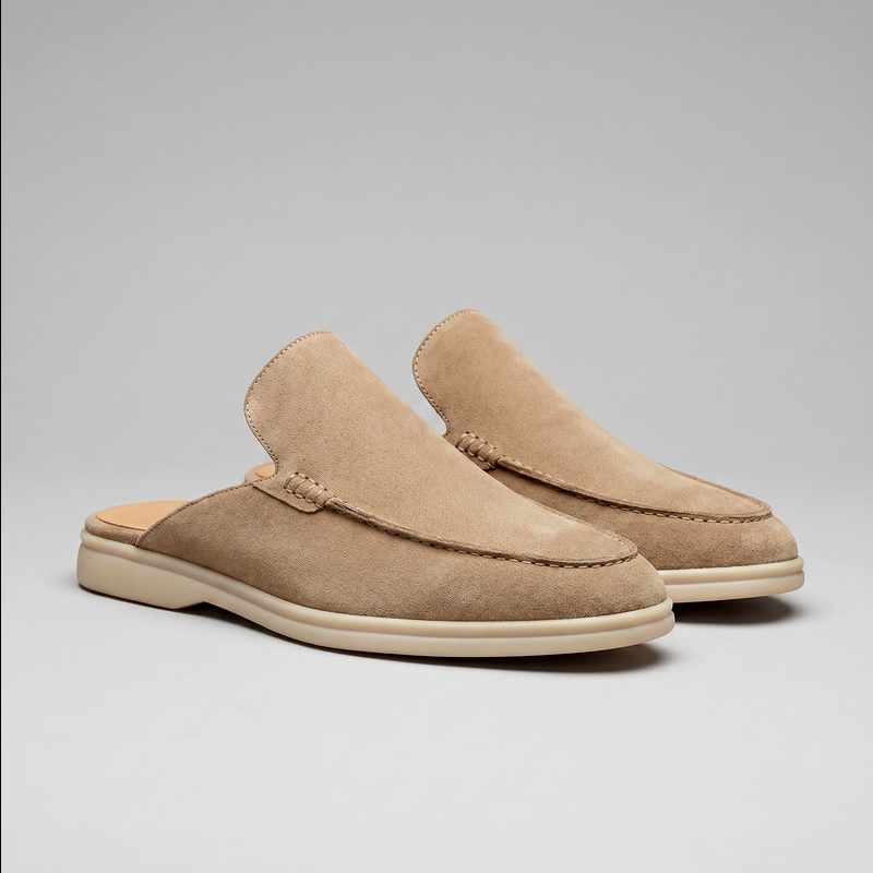 Logan - Suede Cutout-back Comfort Footwear Mules
