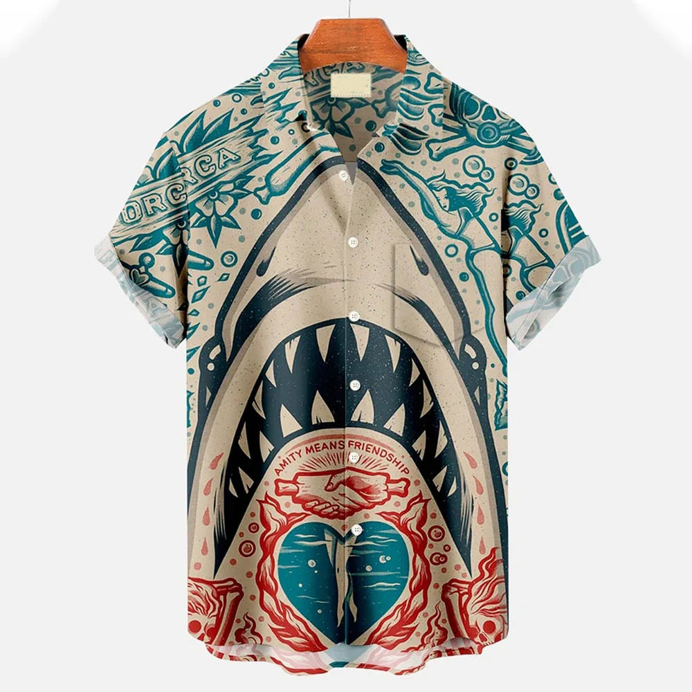 Lorenzo - Men's Coastal Flash-Art Resort Shirt