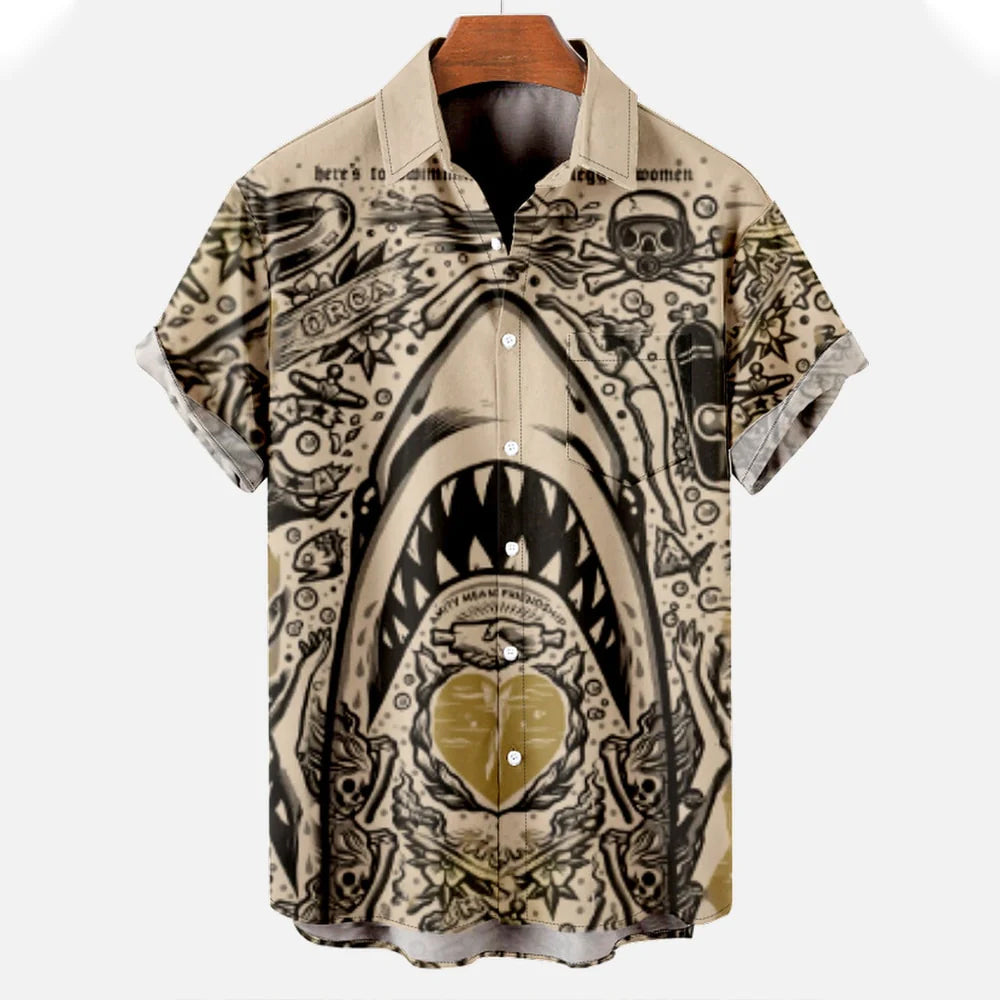 Lorenzo - Men's Coastal Flash-Art Resort Shirt